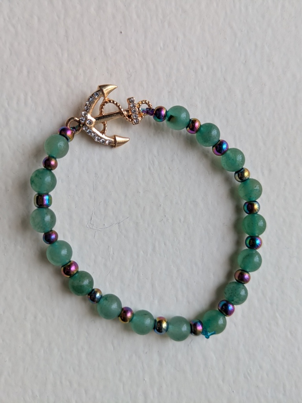Beaded Bracelet with Anchor Charm